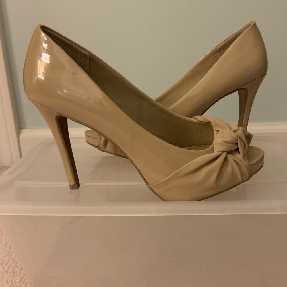Tan platform heels